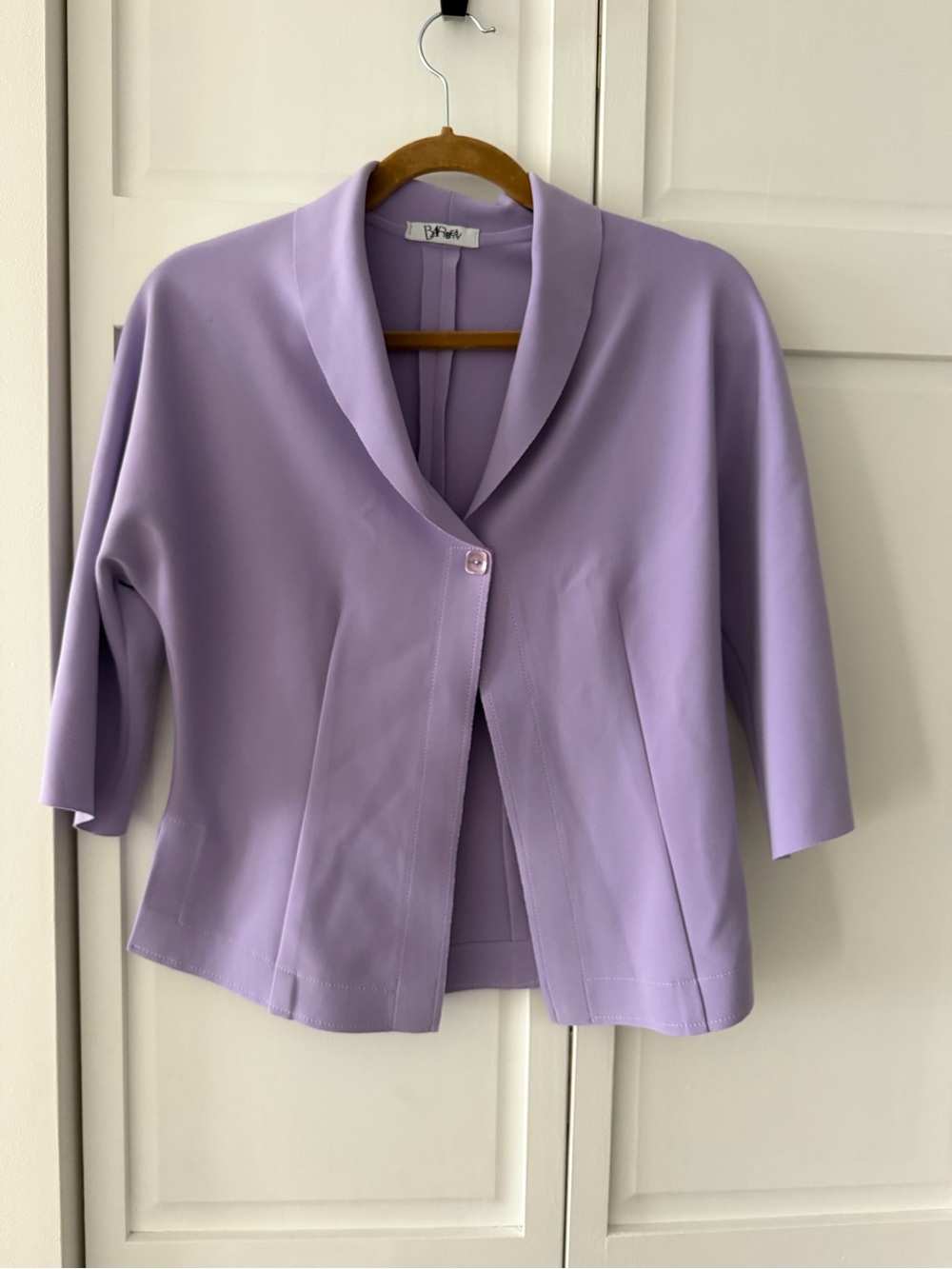 Vintage Barbeau Lilac Lavender Cropped Structured Blazer Jacket Pastel M - Picture 3 of 10